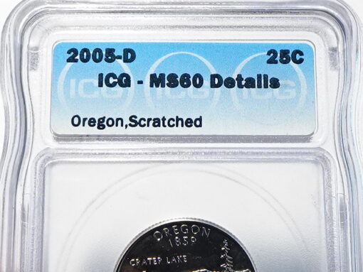 2005-D Oregon Quarter MS60 Details ICG - Image 3
